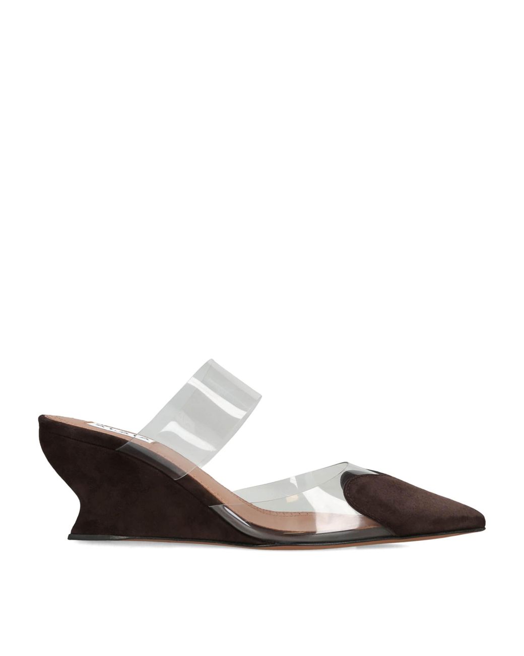 Alaïa Brown Suede Le Coeur Wedge Mules 60