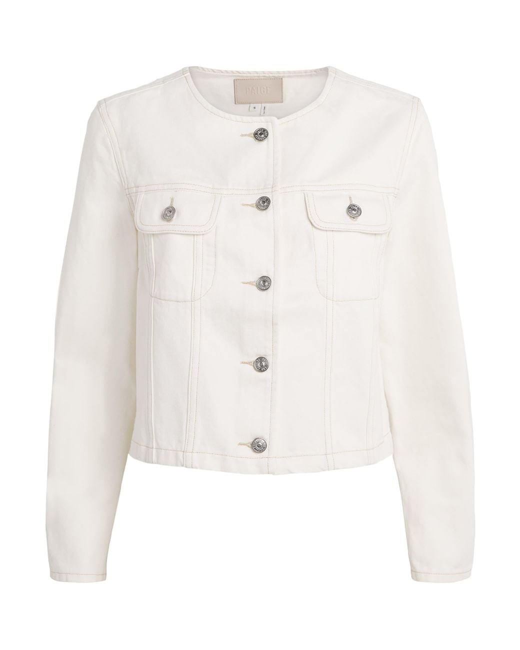 PAIGE White Cropped Dean Denim Jacket