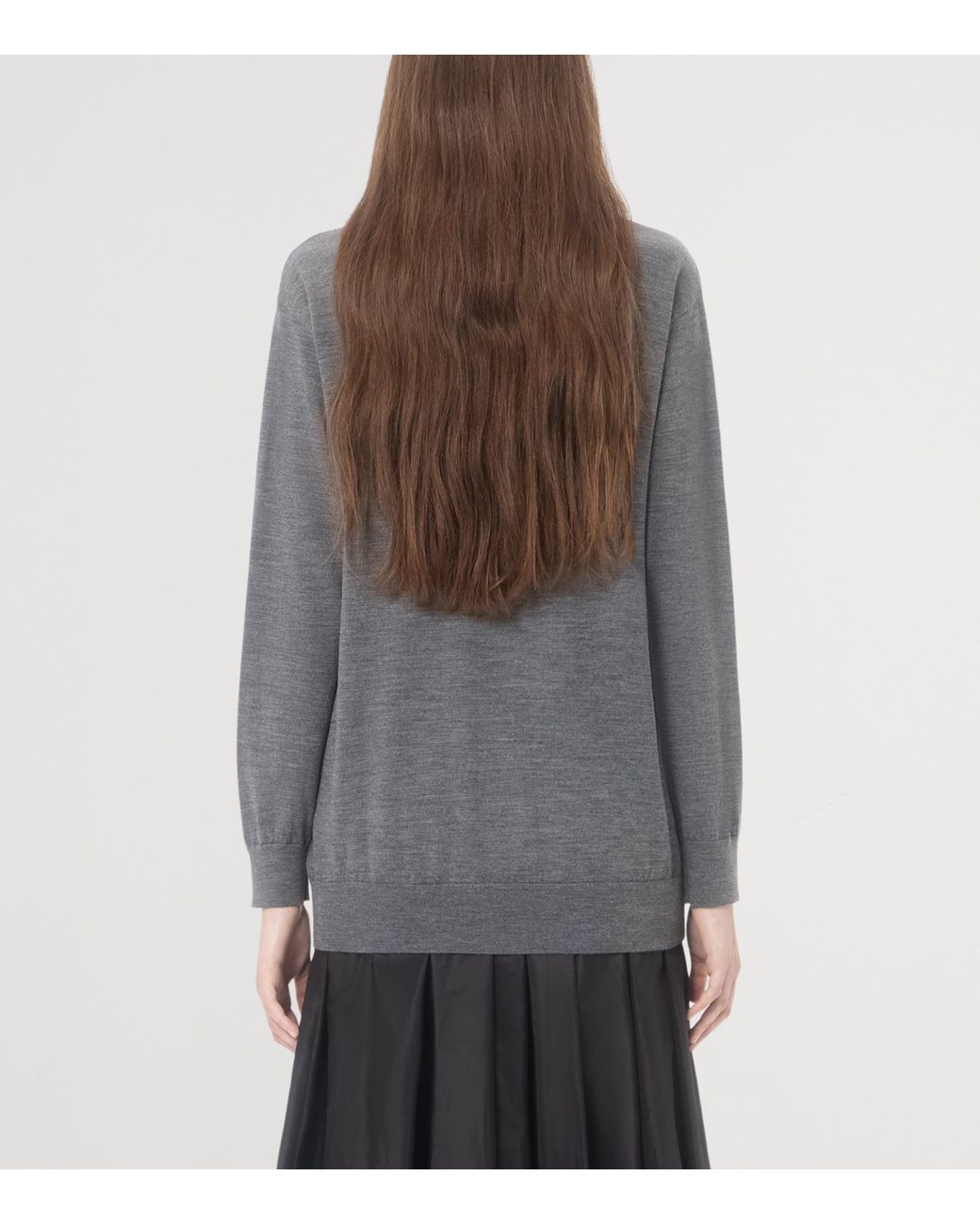 Valentino Gray Wool Tie-Neck Sweater