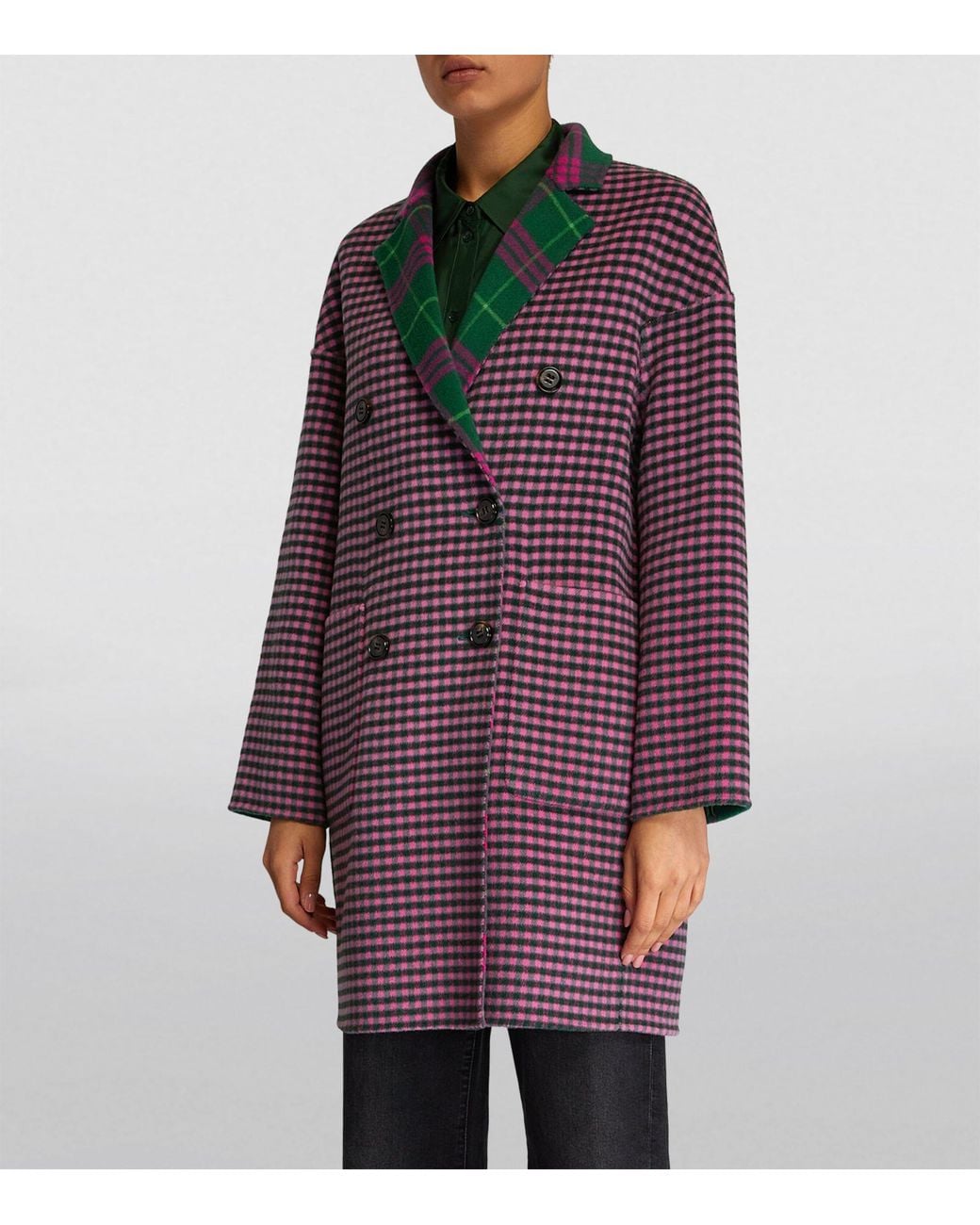MAX&Co. Wool-blend Reversible Riccardo Coat in Purple | Lyst