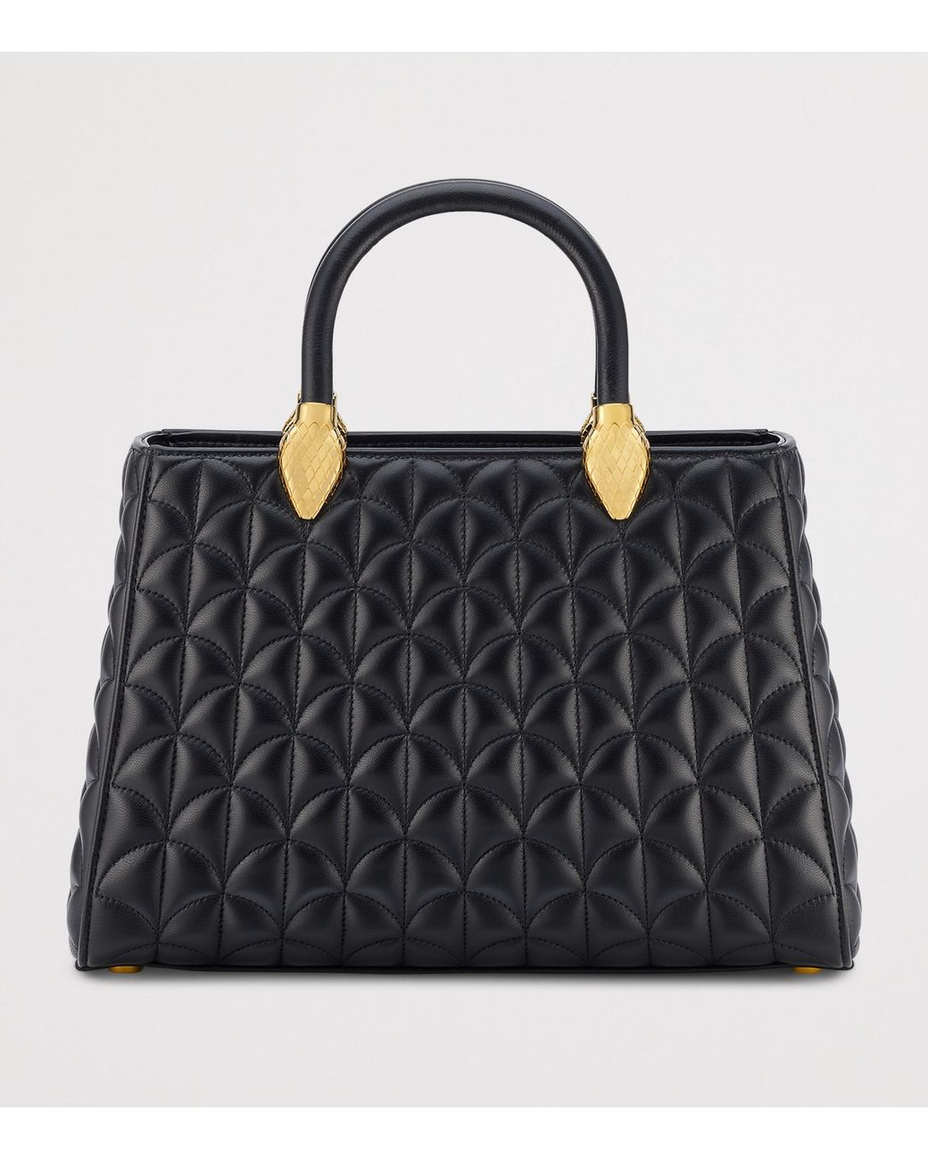 BVLGARI Black Leather Serpentine Duo Top-Handle Bag