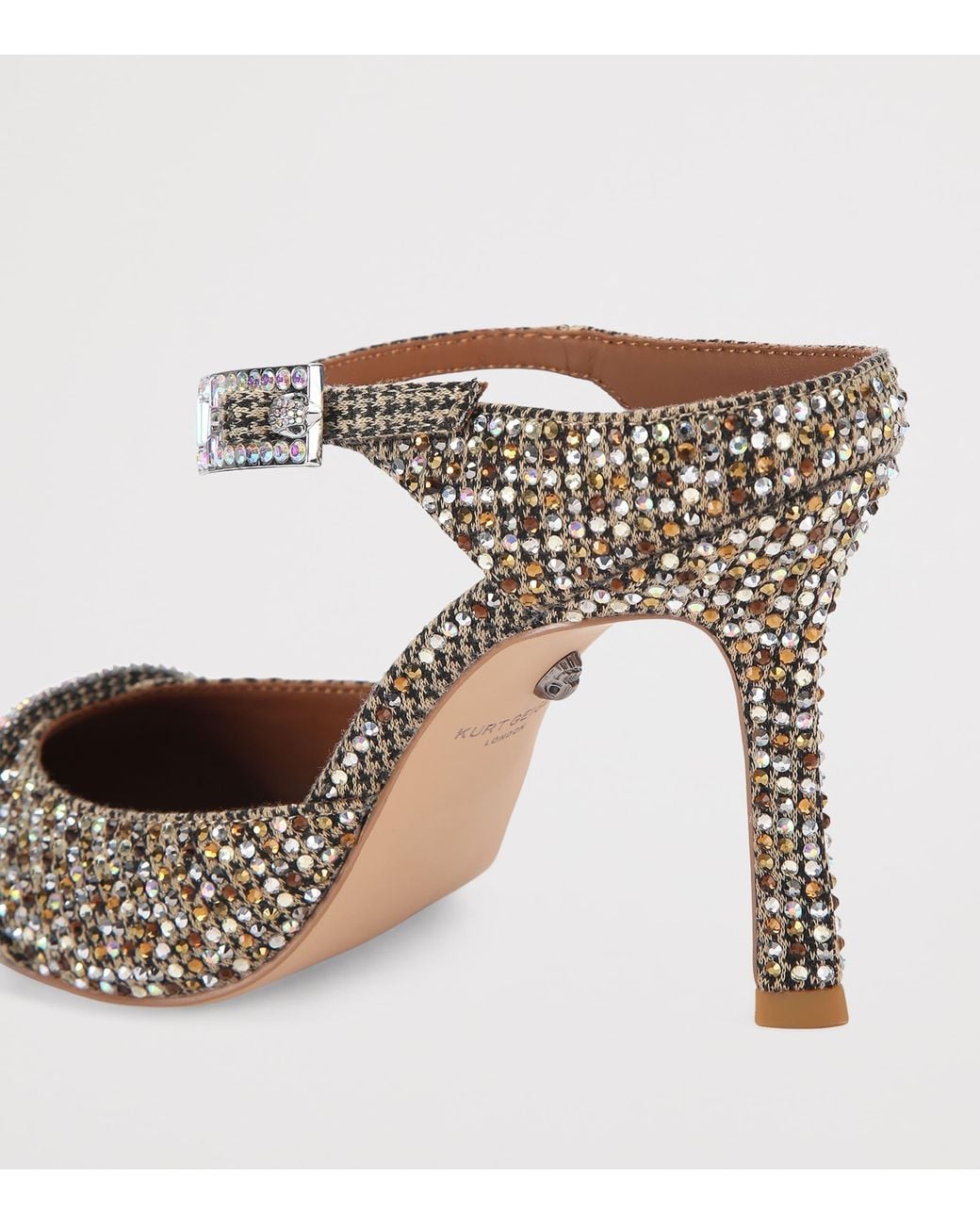 Kurt Geiger Metallic Embellished Strass Point Mules 90