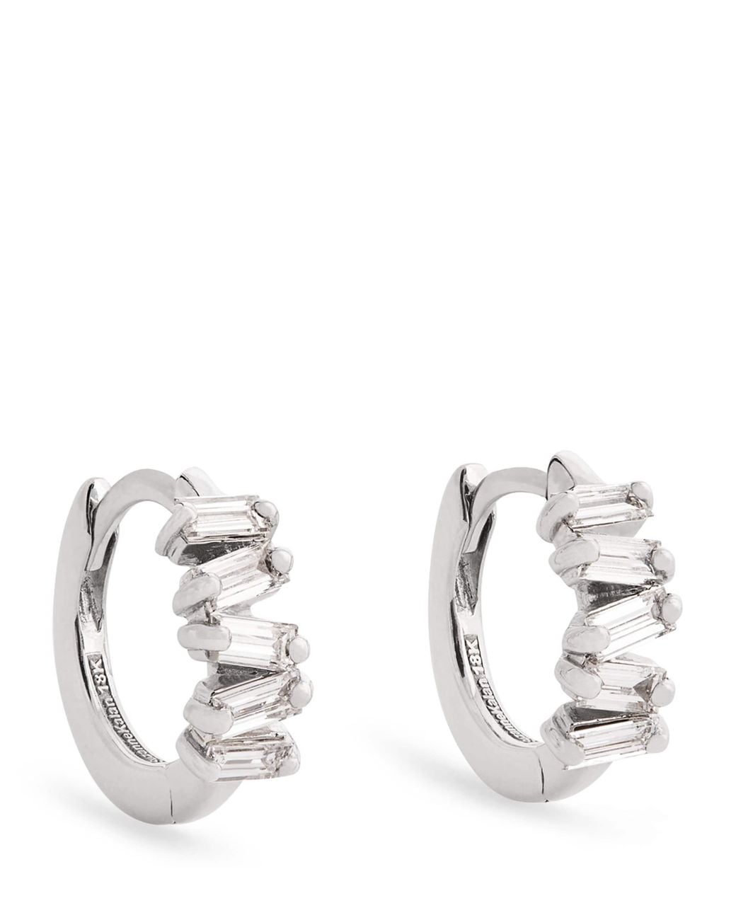 Suzanne Kalan Metallic And Diamond Bold Huggie Earrings