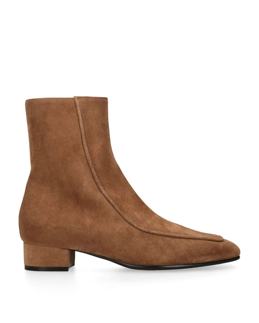 Herbert Levine Brown Suede Shadow Ban Ankle Boots 30