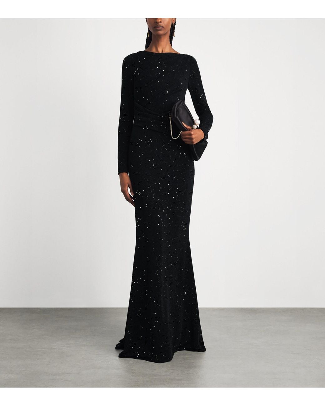 Talbot Runhof Black Embellished Spectrum Gown