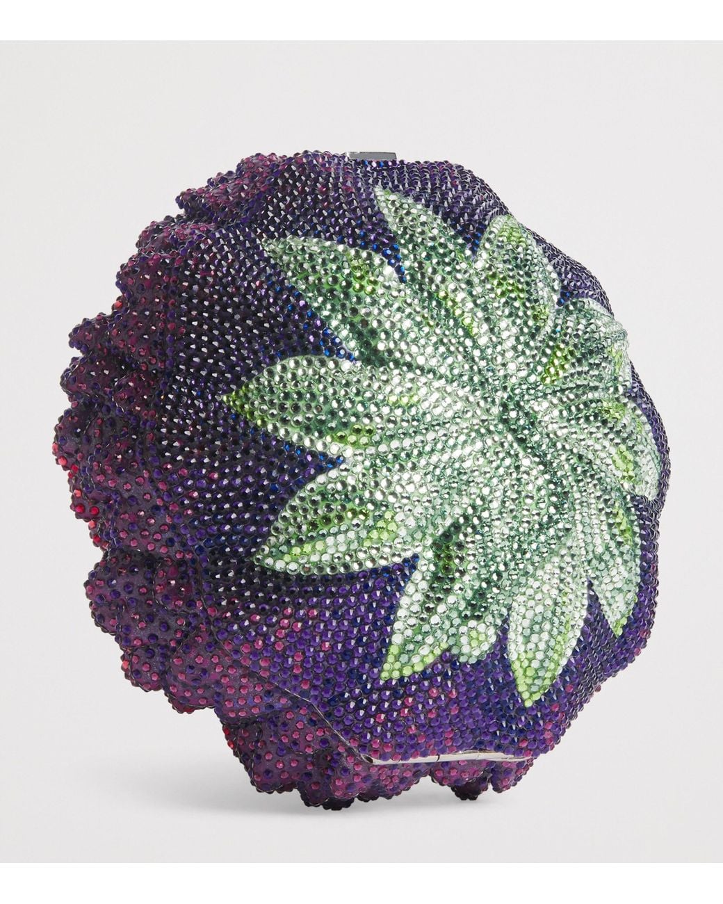 Judith Leiber Purple Embellished Peony Belladonna Clutch Bag