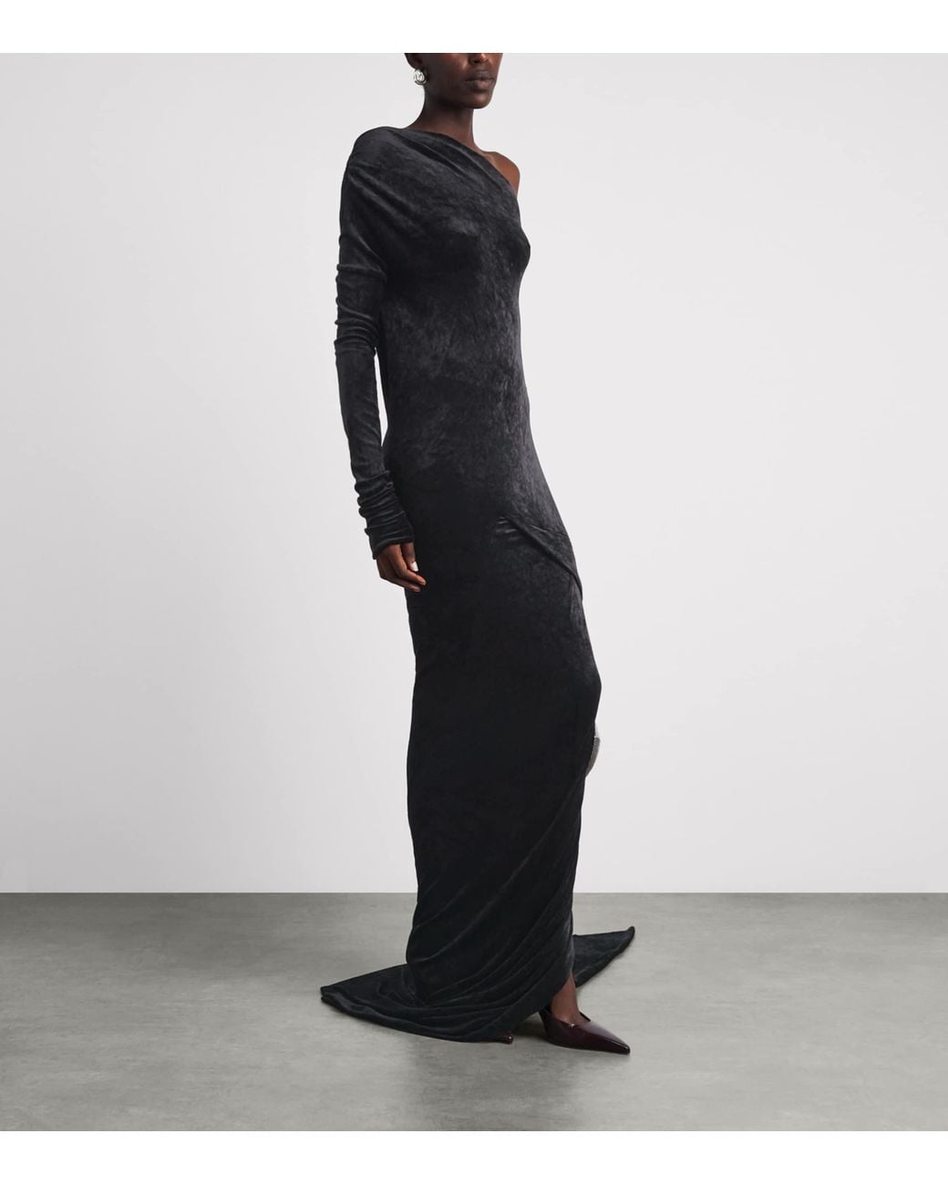 Rick Owens Black Velvet Shailee Gown