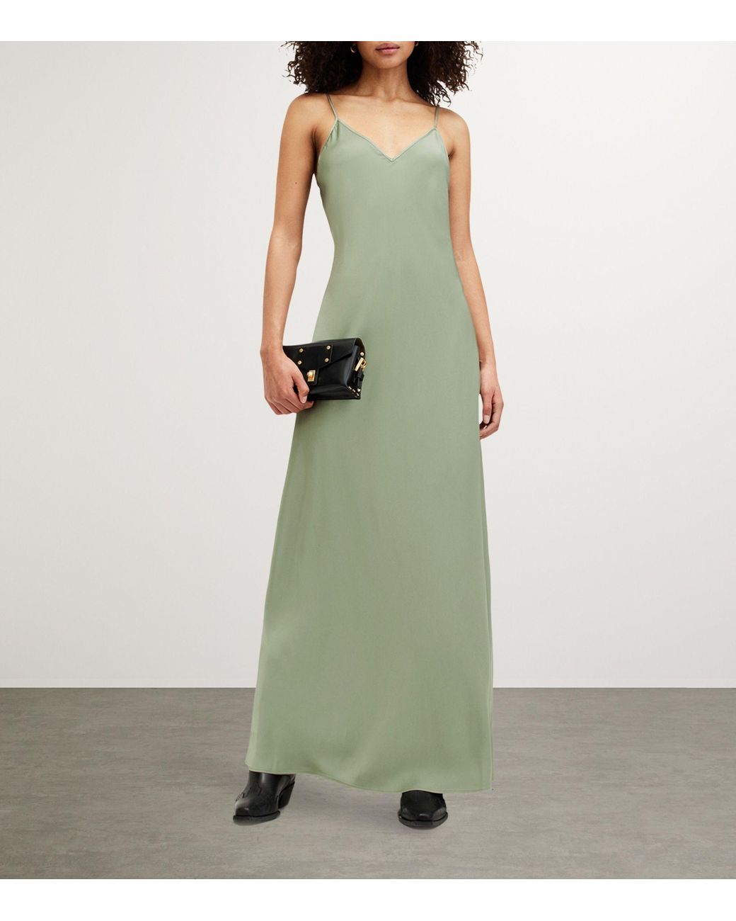 AllSaints Hayes 2-In-1 Maxi Dress in Green | Lyst