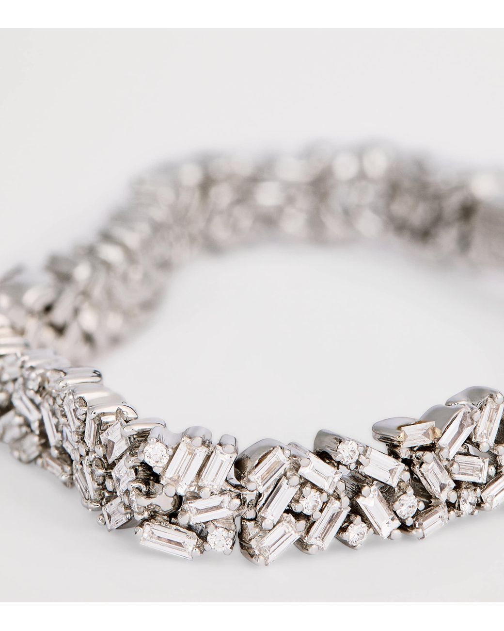 Suzanne Kalan White And Diamond Classic Midi Sparkler Tennis Bracelet