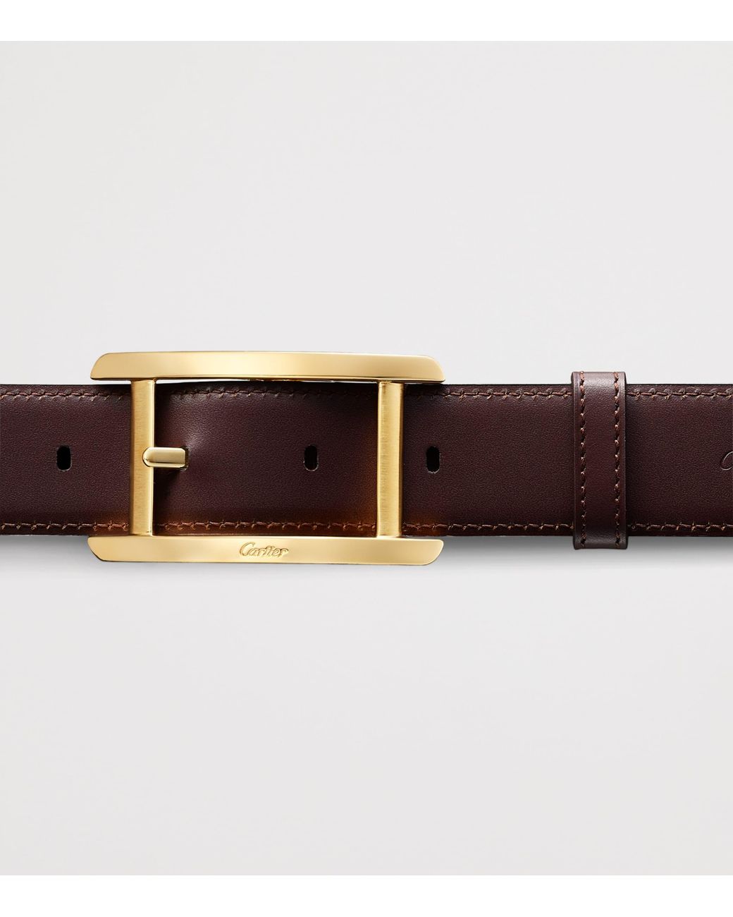 Cartier Black Leather Reversible Tank De Belt for men