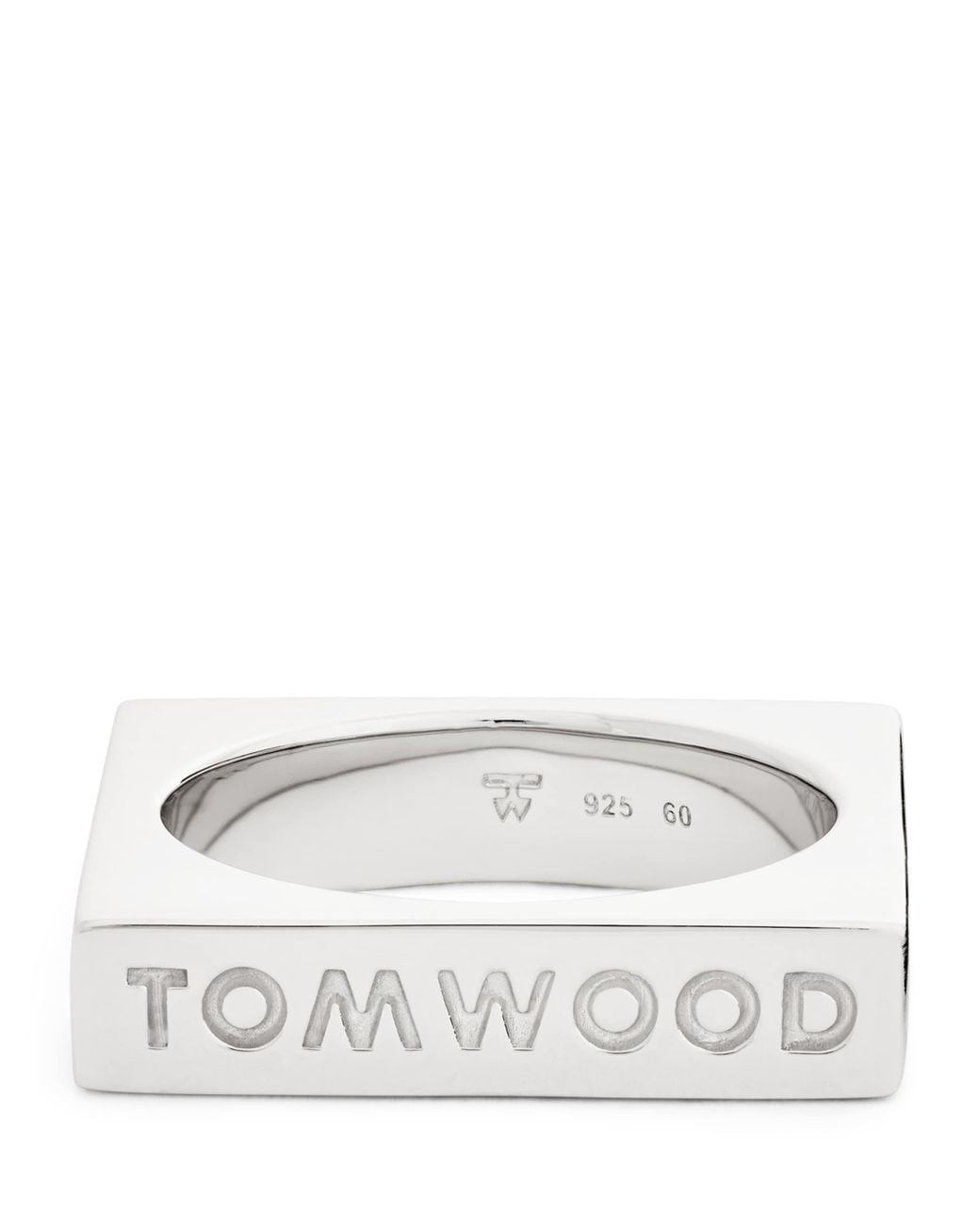 Tom Wood Metallic Sterling Square Ring for men