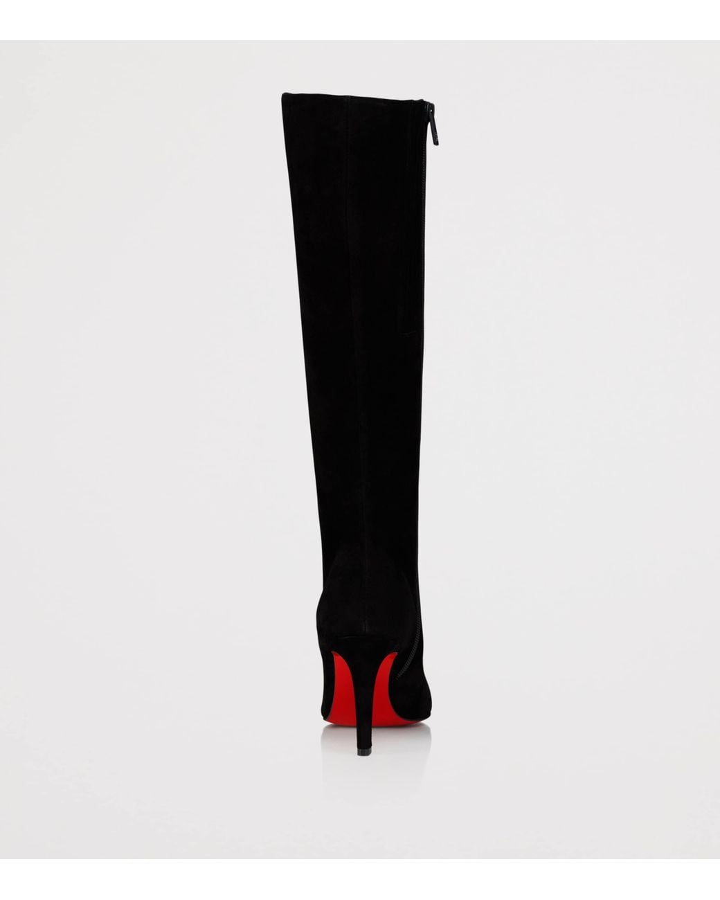 Christian Louboutin Black Fannylove Tight Botta 85 Suede Knee-High Boots