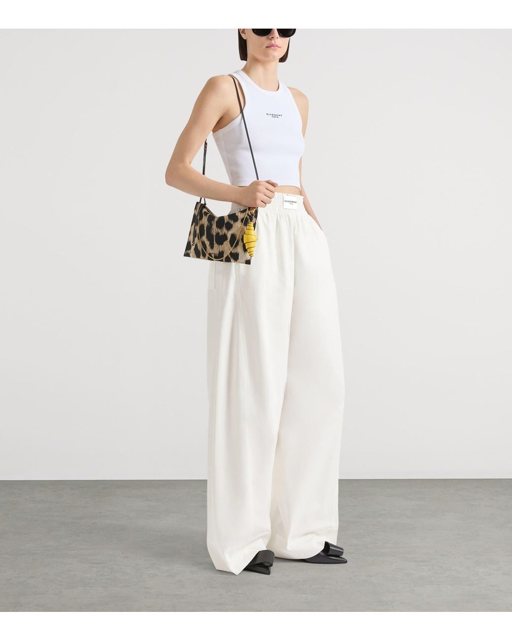 Givenchy Black Leopard Print Voyou Shoulder Bag