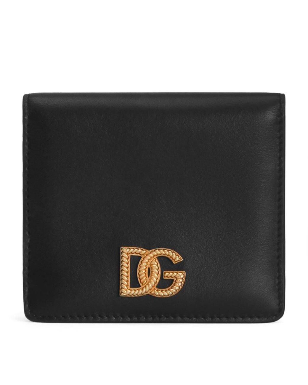Dolce & Gabbana Black Leather Dg Millennials Bifold Wallet