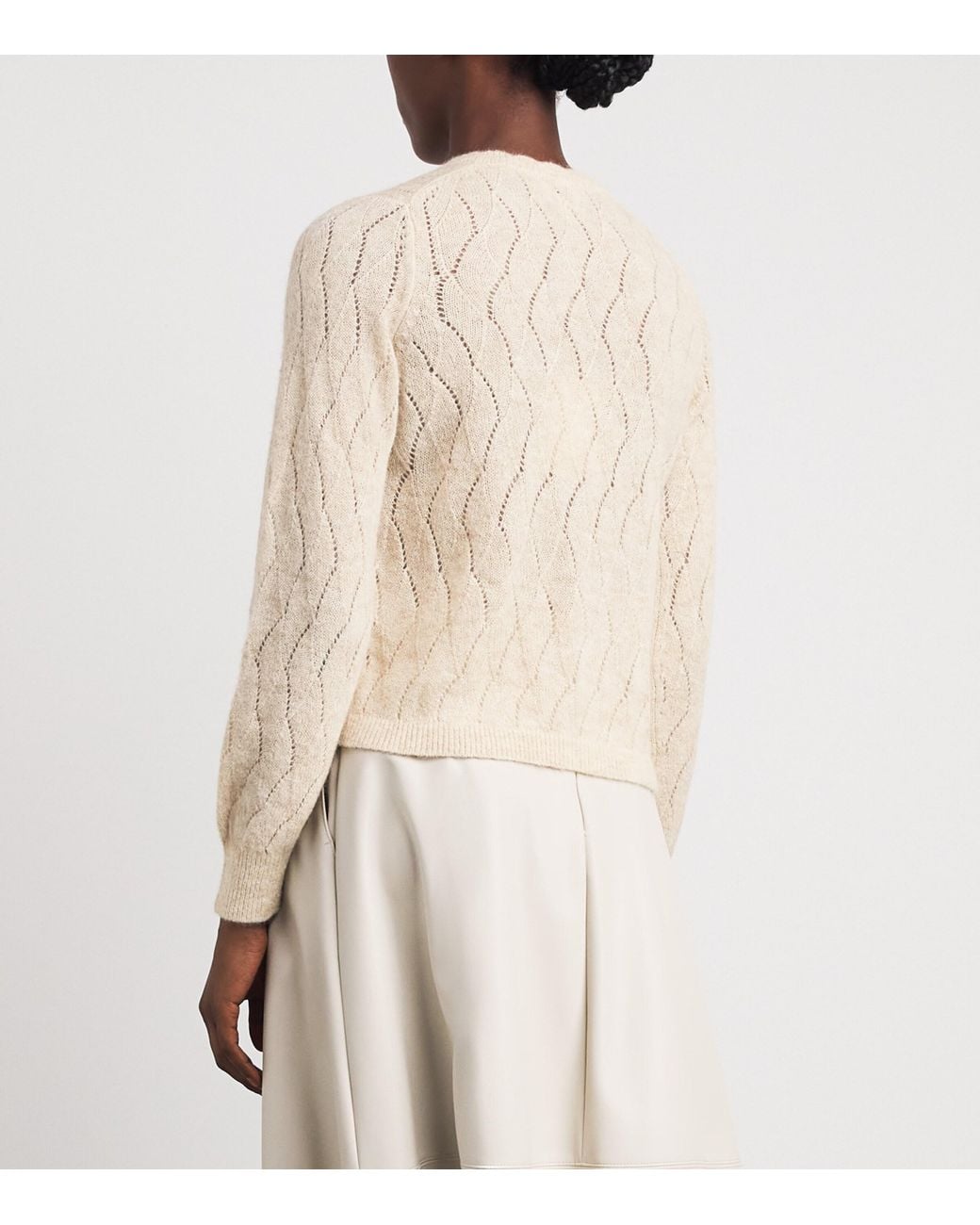 ME+EM Natural Pointelle Knit Cardigan