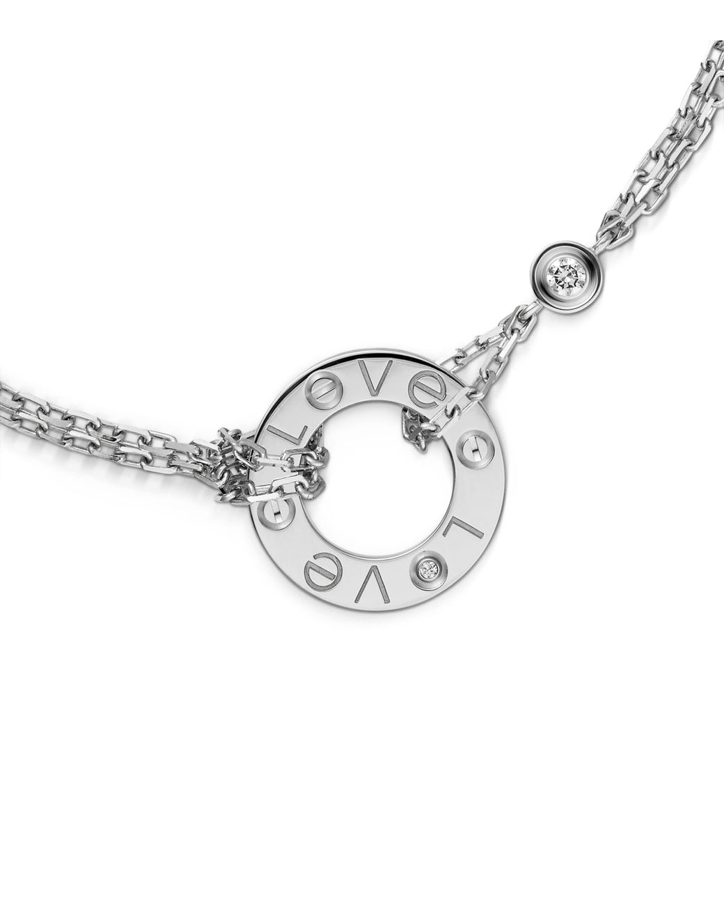 Cartier White And Diamond Love Chain Bracelet