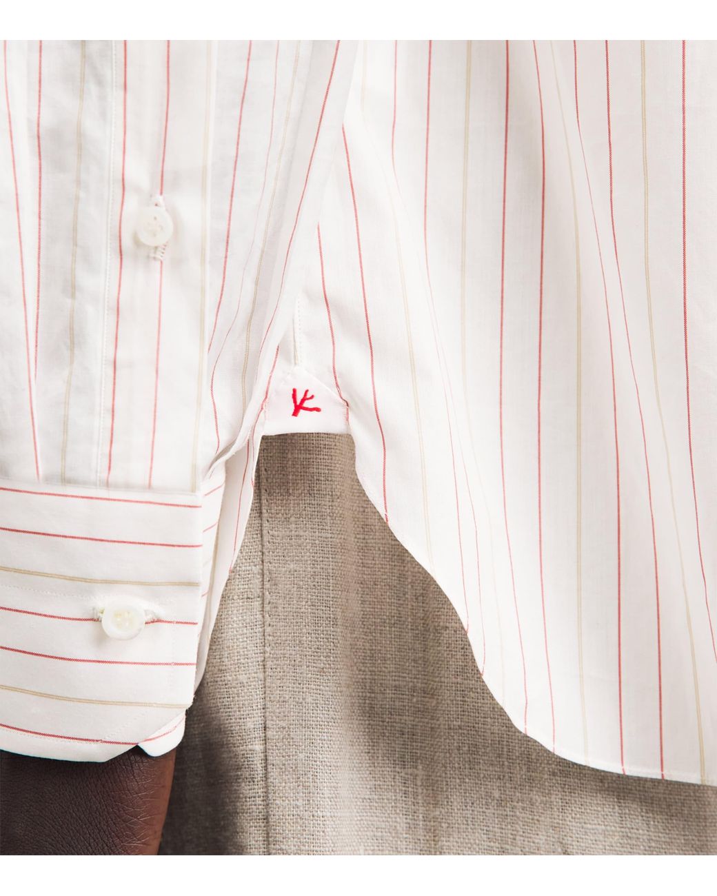 Isaia White Cotton Stripe Mix Shirt for men