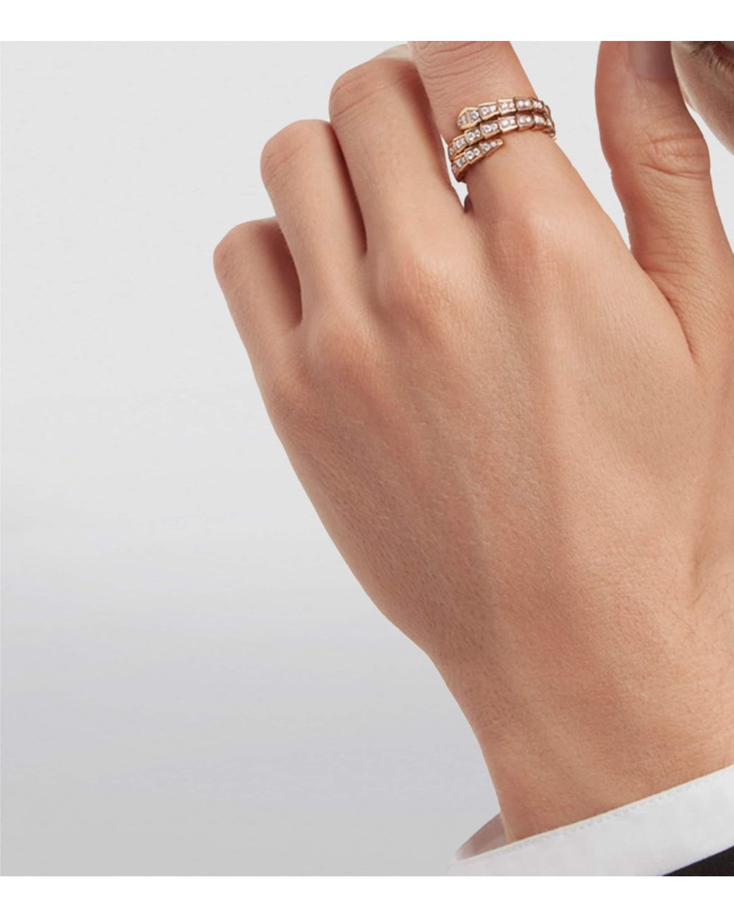 BVLGARI Pink And Diamond Serpenti Viper Ring