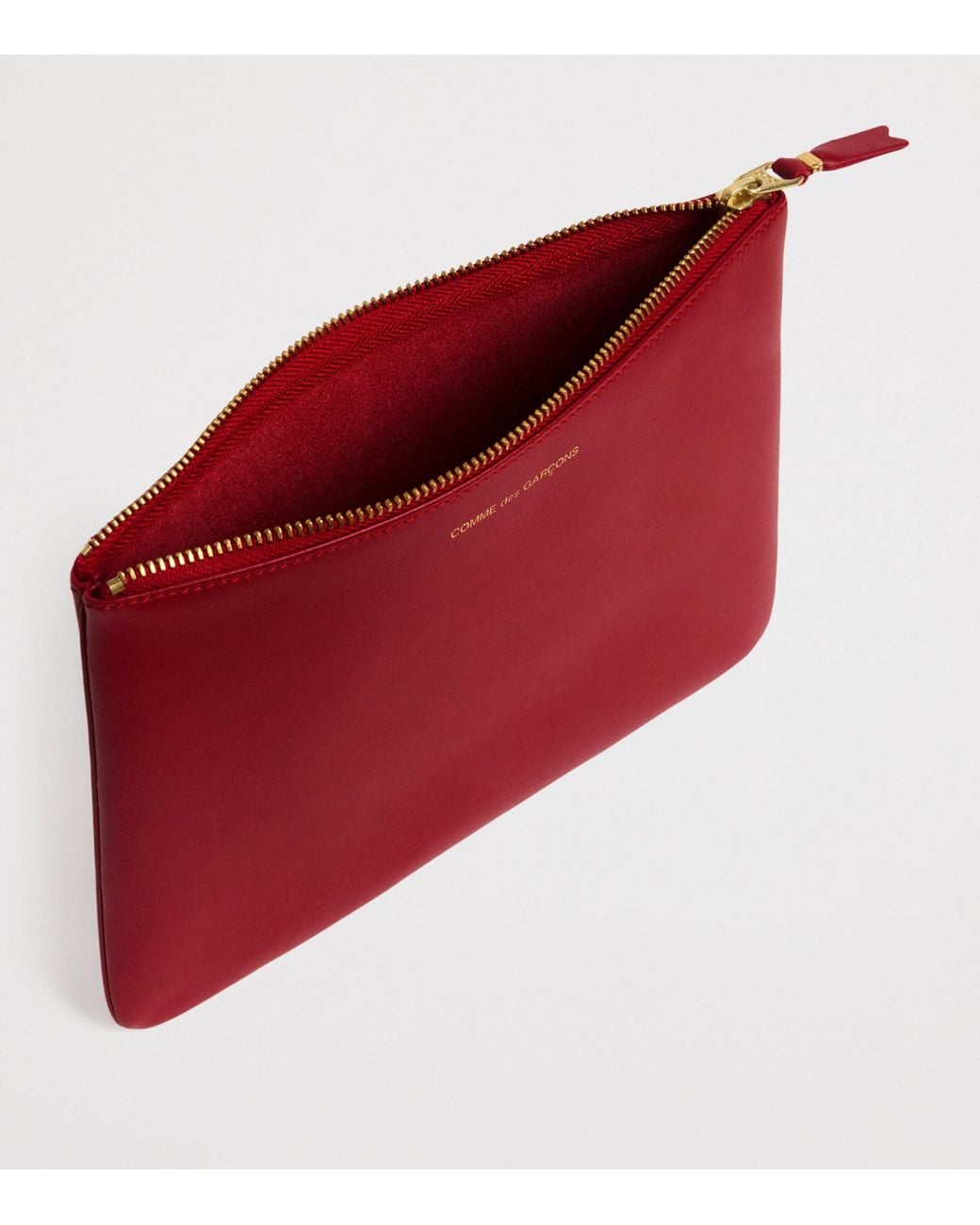 Comme des Garçons Red Large Leather Zipped Pouch for men
