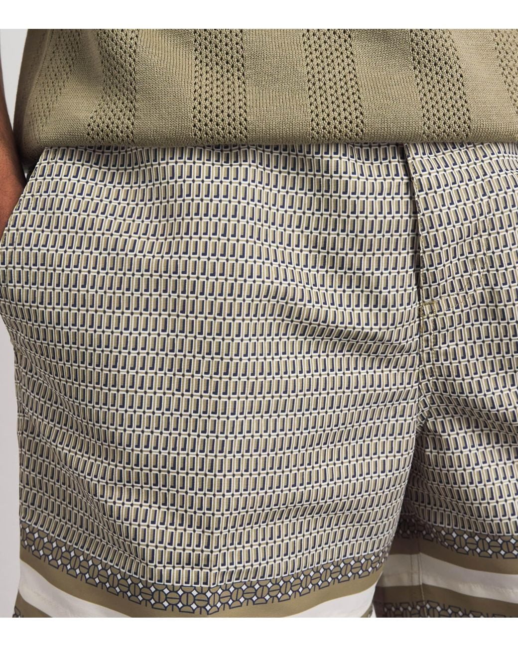 CHE Gray Printed Berkley Swim Shorts for men