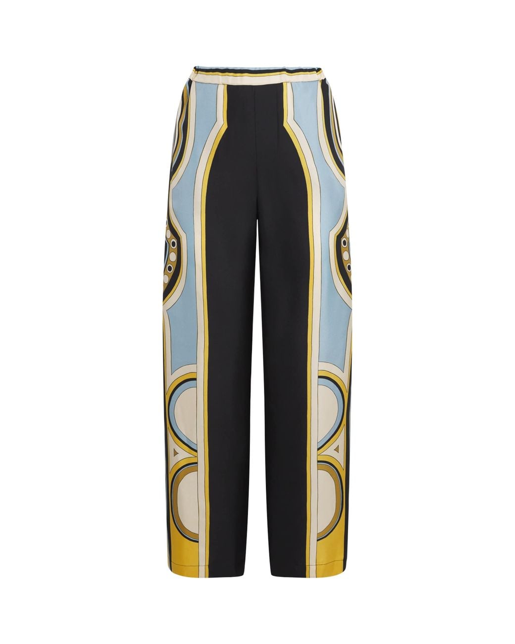 LaDoubleJ Blue Silk Club Wide-Leg Trousers