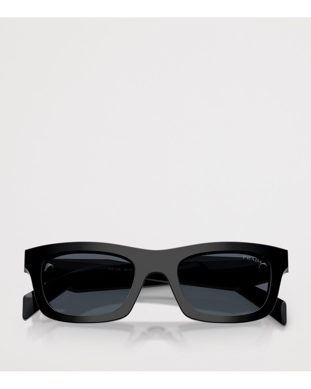 Prada Black Acetate Rectangular Sunglasses