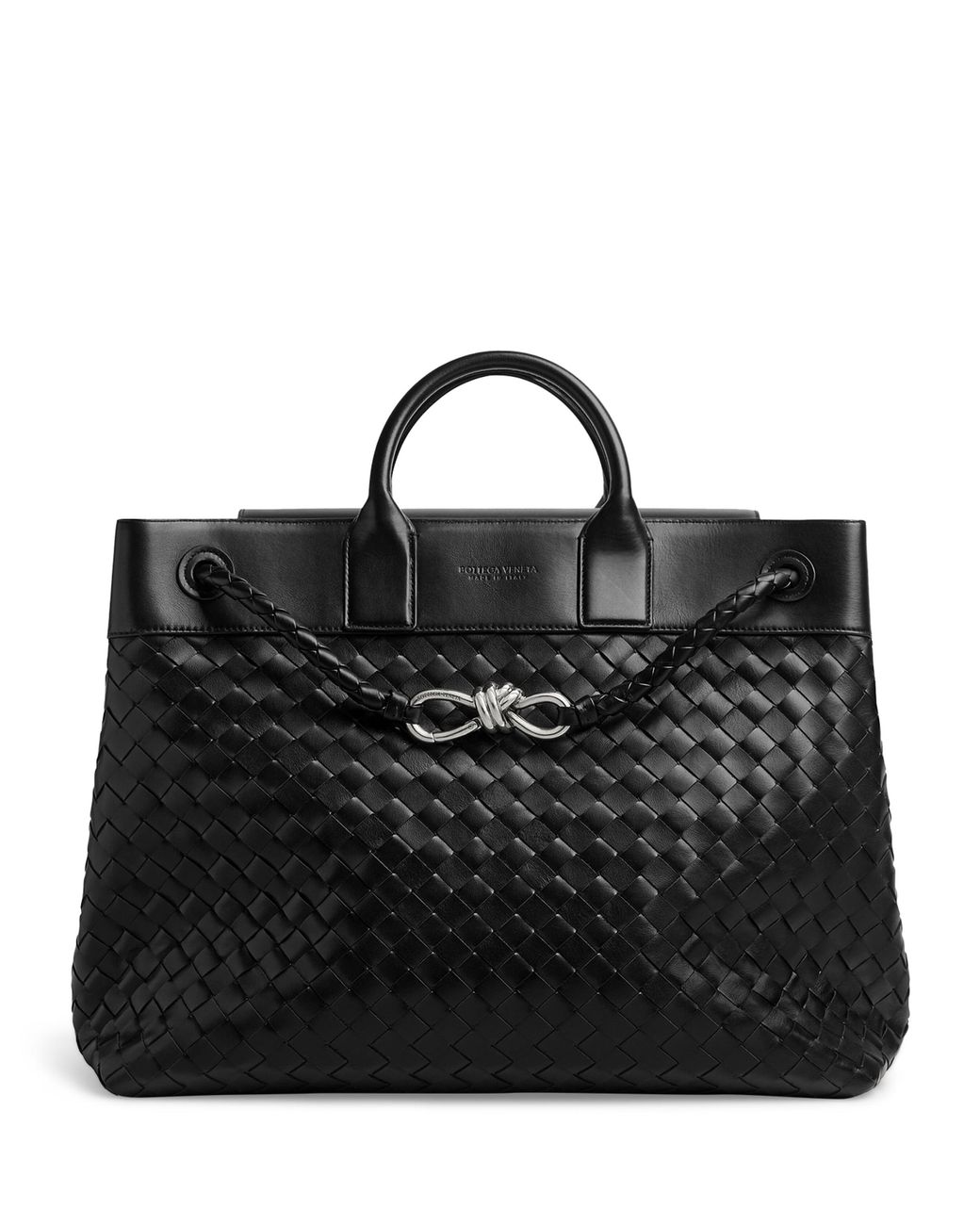 Bottega Veneta Black Leather Andiamo Voyager Cross-Body Bag for men