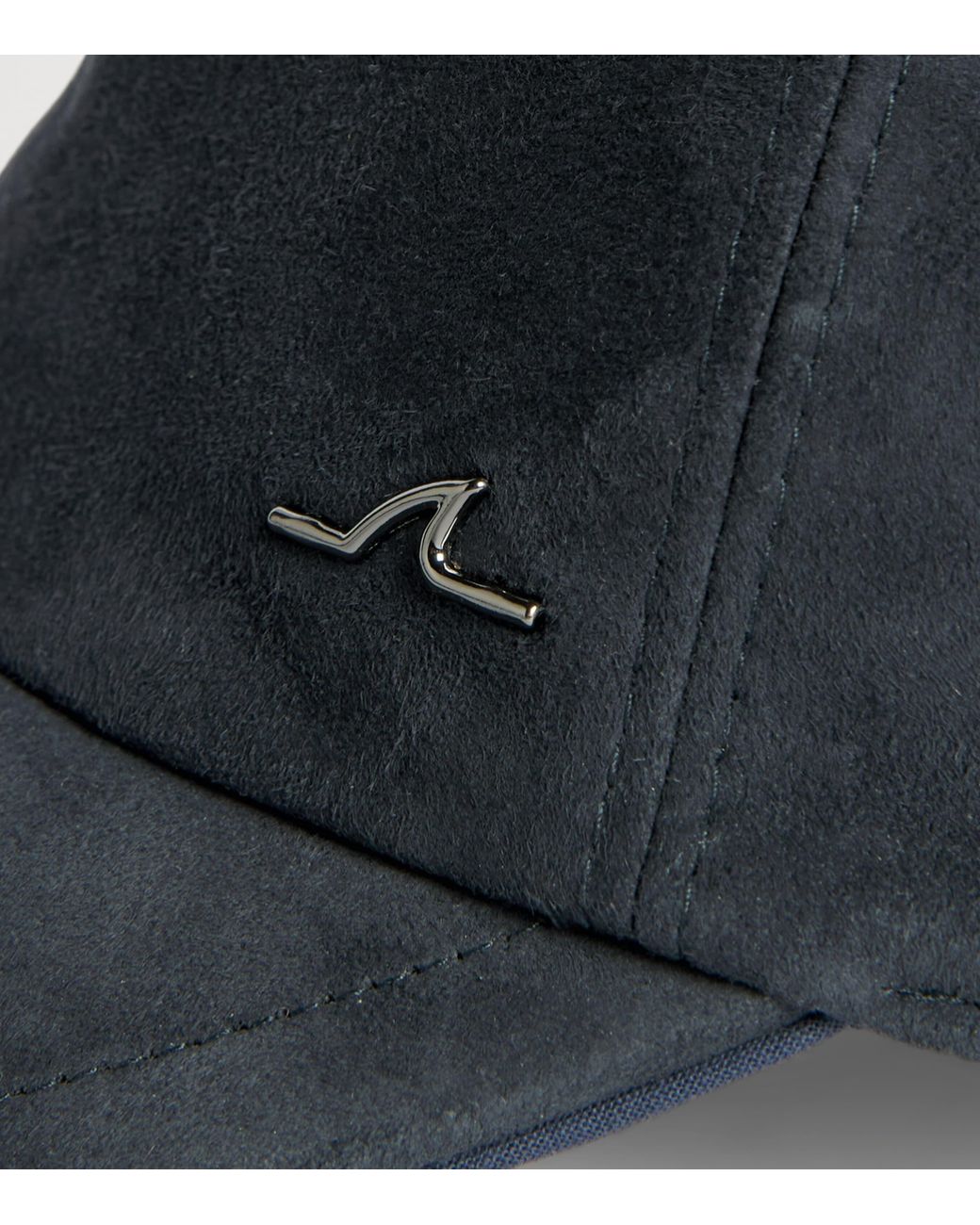 Paul & Shark Blue Goat Suede Fin Logo Cap for men