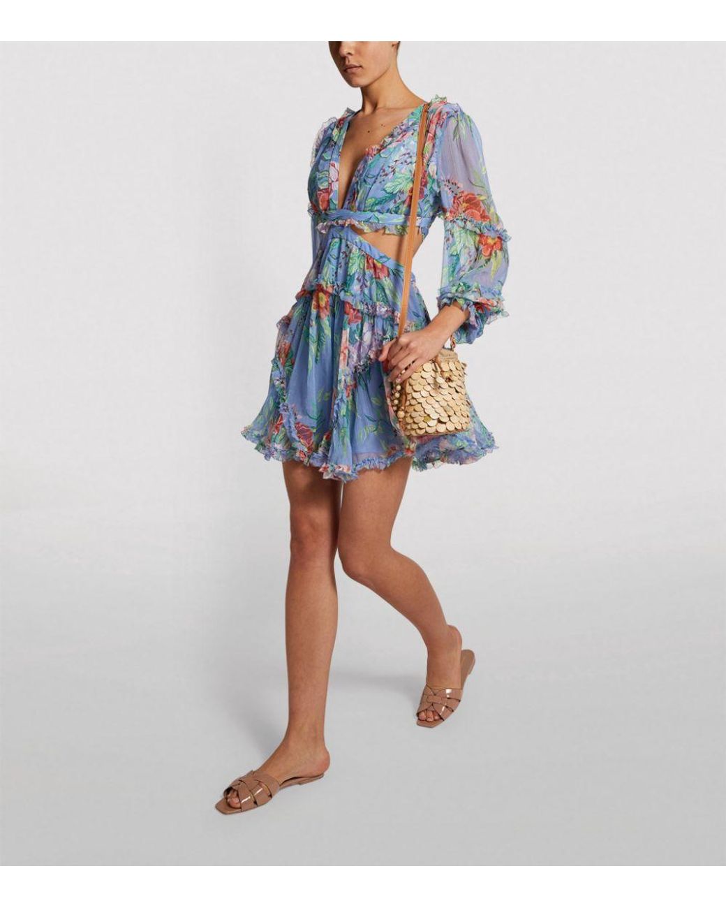 Zimmermann Bellitude Floating Cut Out Dress in Blue | Lyst UK