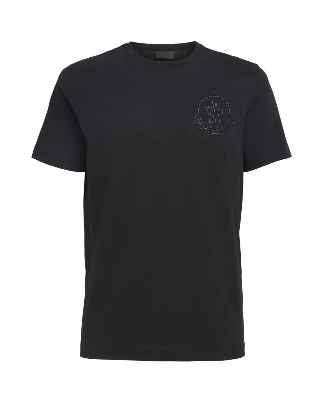 Moncler Black Cotton Logo T-Shirt for men