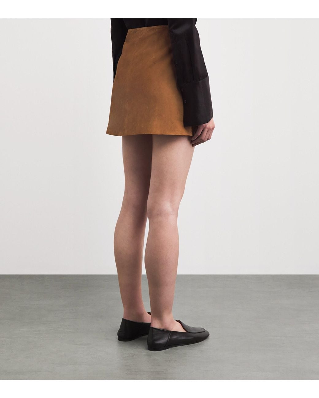 Arma Brown Lamb Suede Melody Mini Skirt