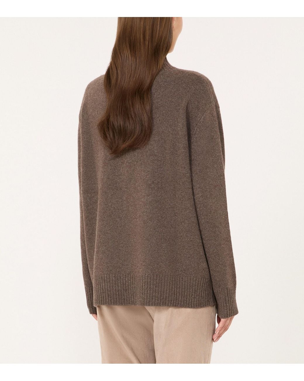 Weekend by Maxmara Brown Cashmere High-Neck Sweater