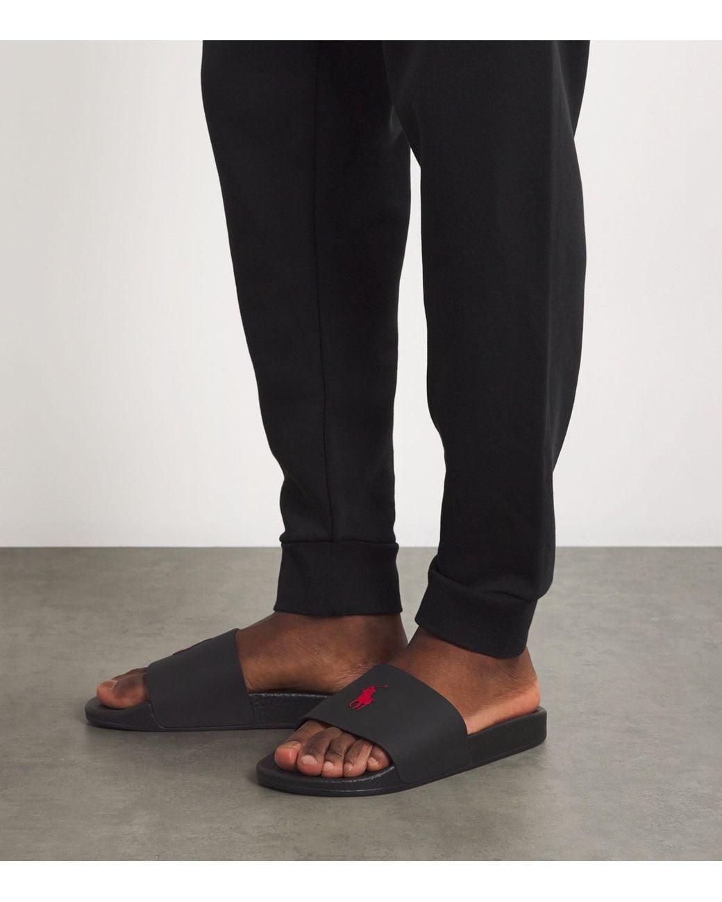 Polo Ralph Lauren Black Polo Pony Slides for men