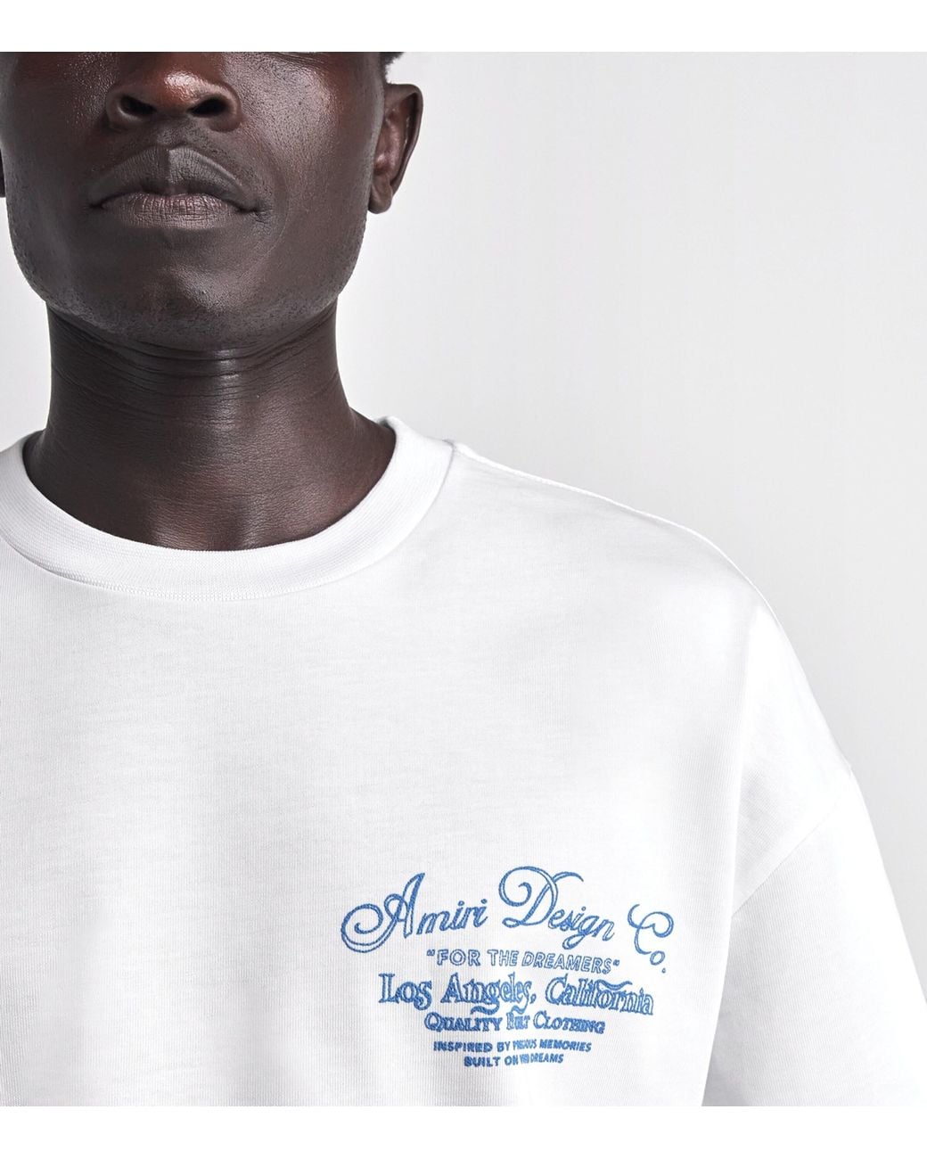 Amiri White Cotton Dreamers Stitch T-Shirt for men
