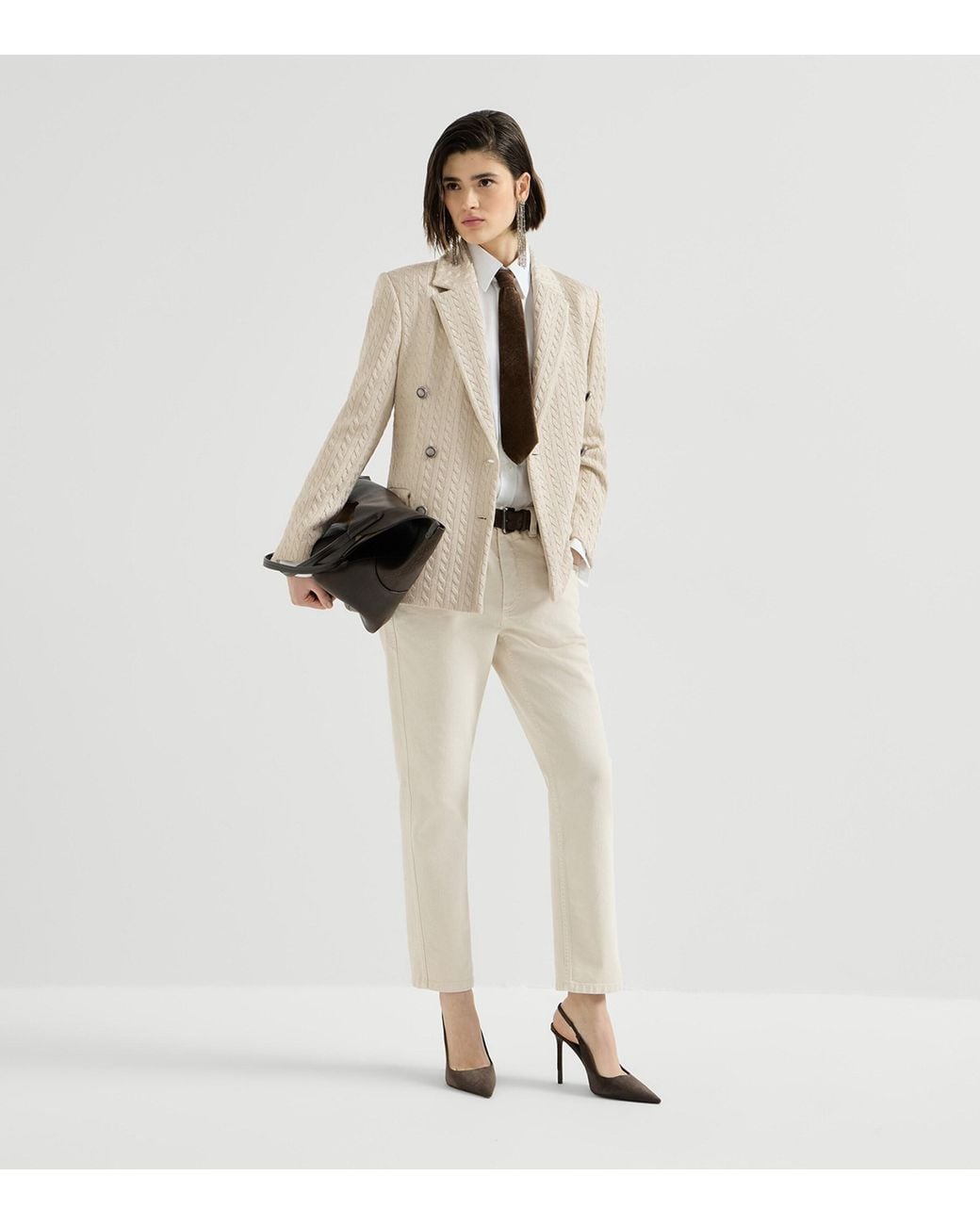Brunello Cucinelli Natural Garment-Dyed Straight Jeans
