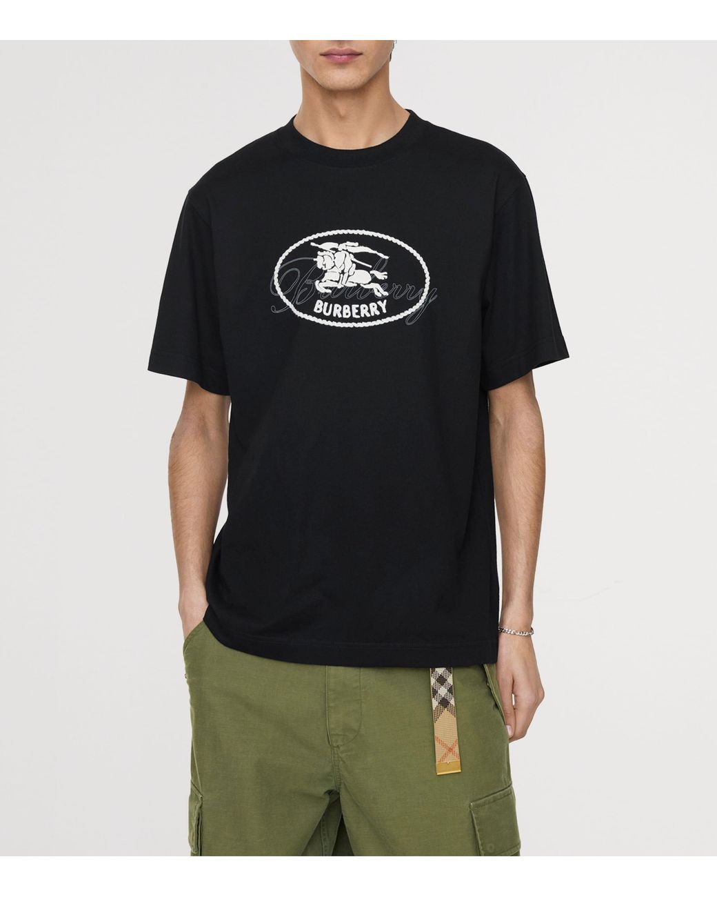 Burberry Black Ekd Stamp T-Shirt for men