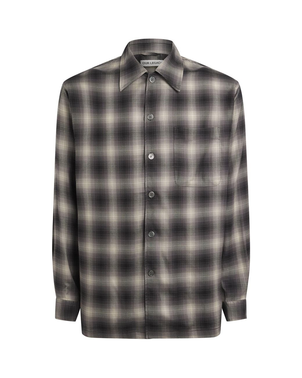 Our Legacy Gray Every Check Shirt for men