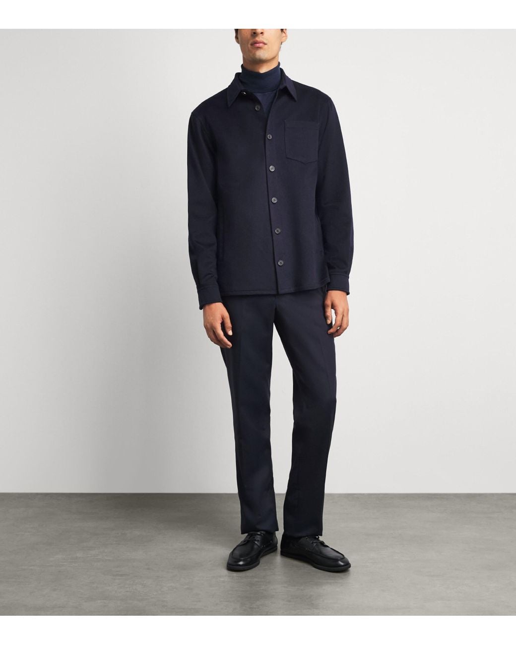 Paul & Shark Blue Cashmere Overshirt for men
