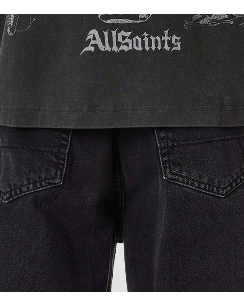 AllSaints Black Organic Cotton Ignis T-Shirt for men