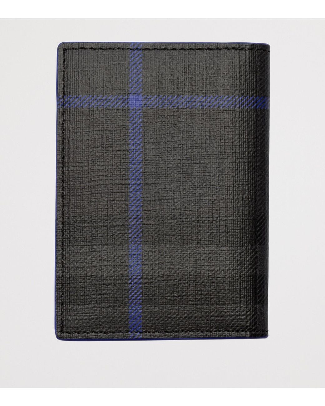 Burberry Black City Check Folding Card Holder for men