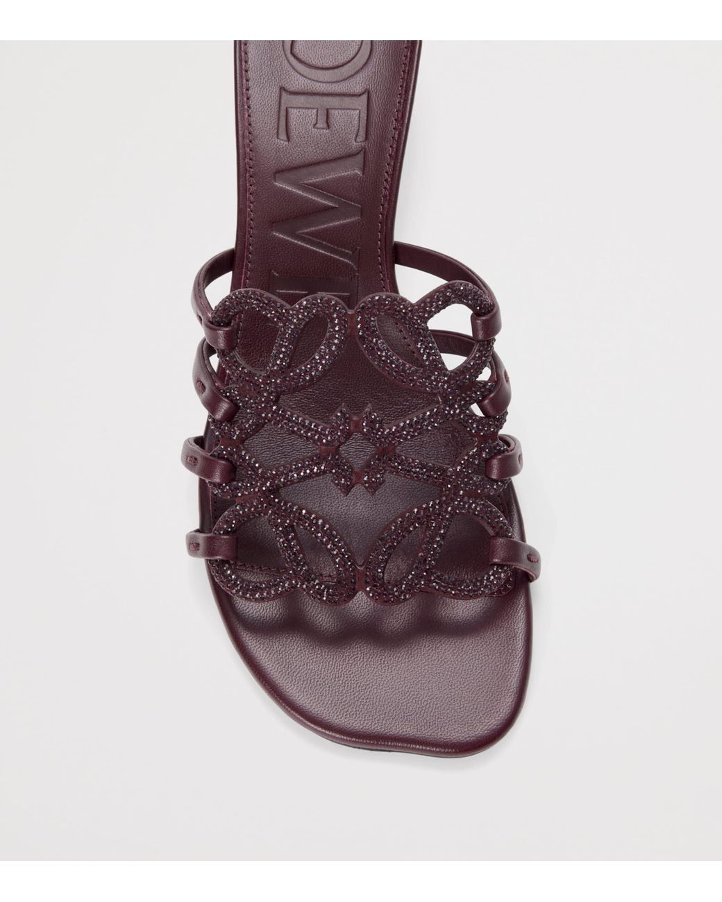 Loewe Brown Leather Embellished Petal Anagram Heeled Mules 45
