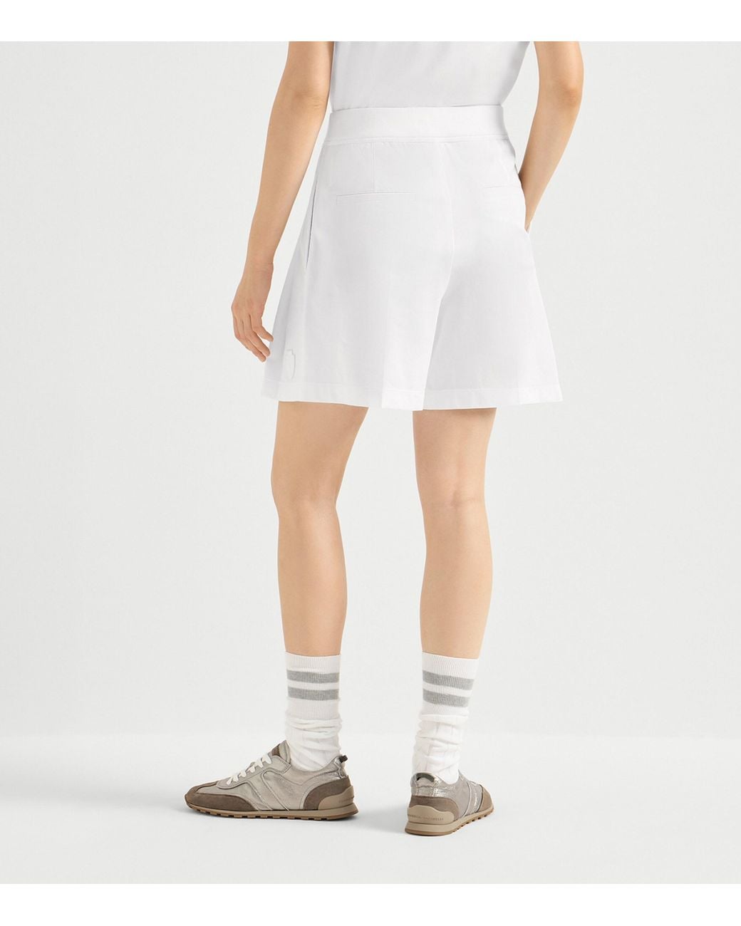 Brunello Cucinelli White Cotton-Blend Piqué Bermuda Shorts