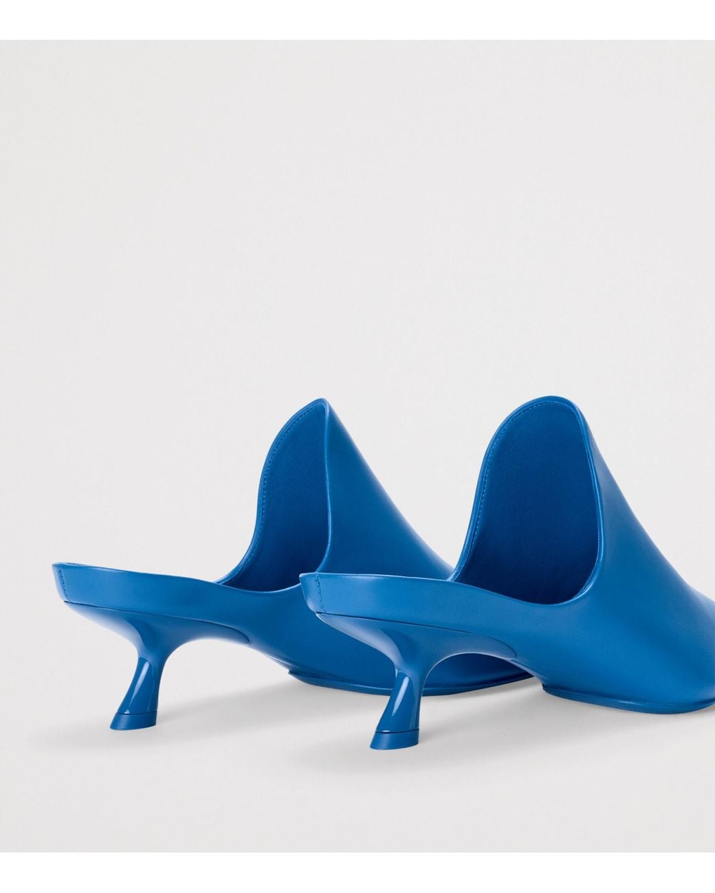 Loewe Blue Lambskin Emily Heeled Mules 45