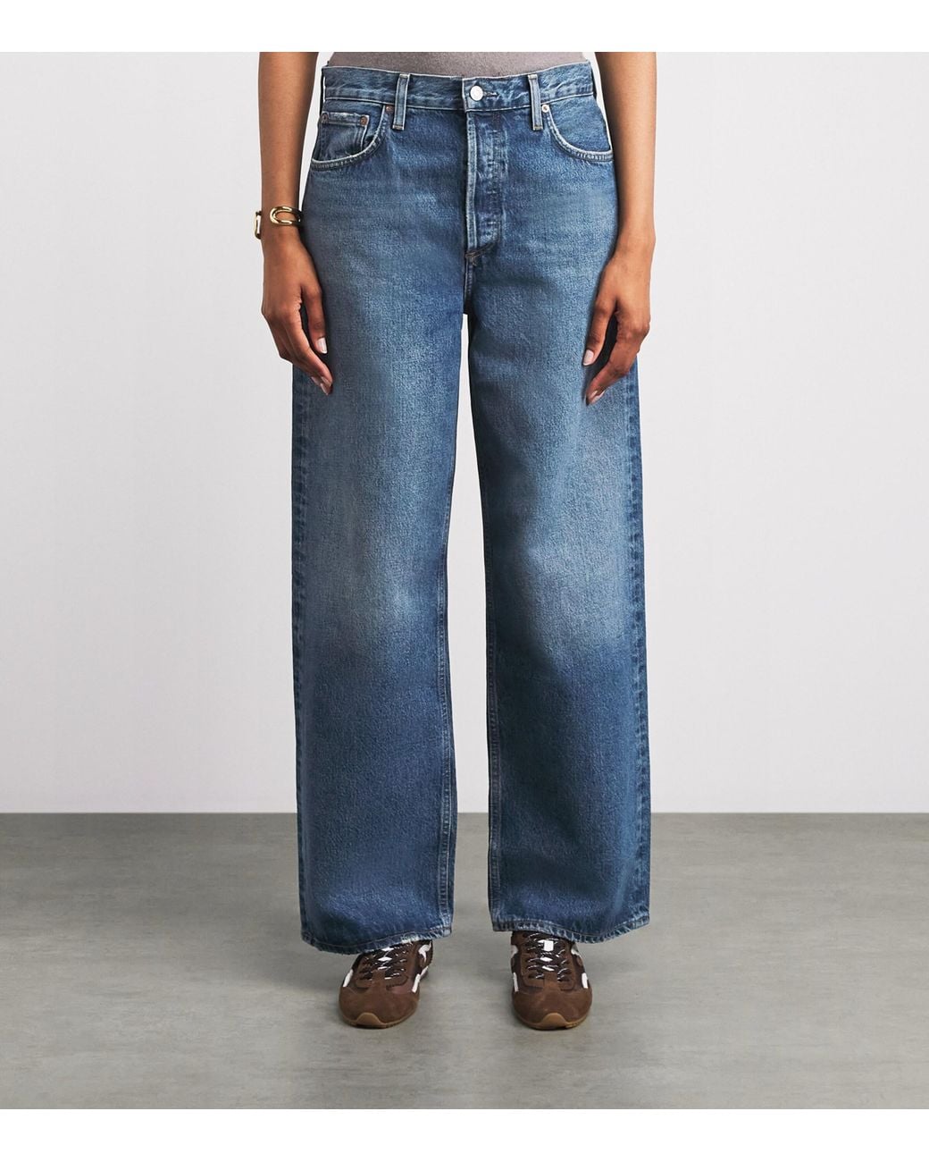 Agolde Blue Low-Slung Baggy Jeans