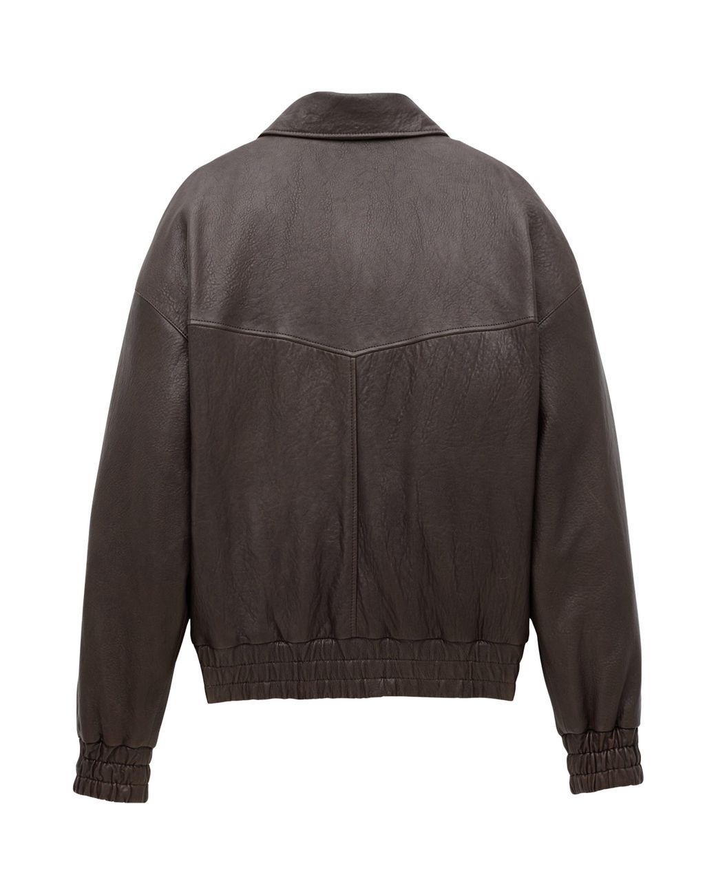 Saint Laurent Gray Leather Bomber Jacket for men