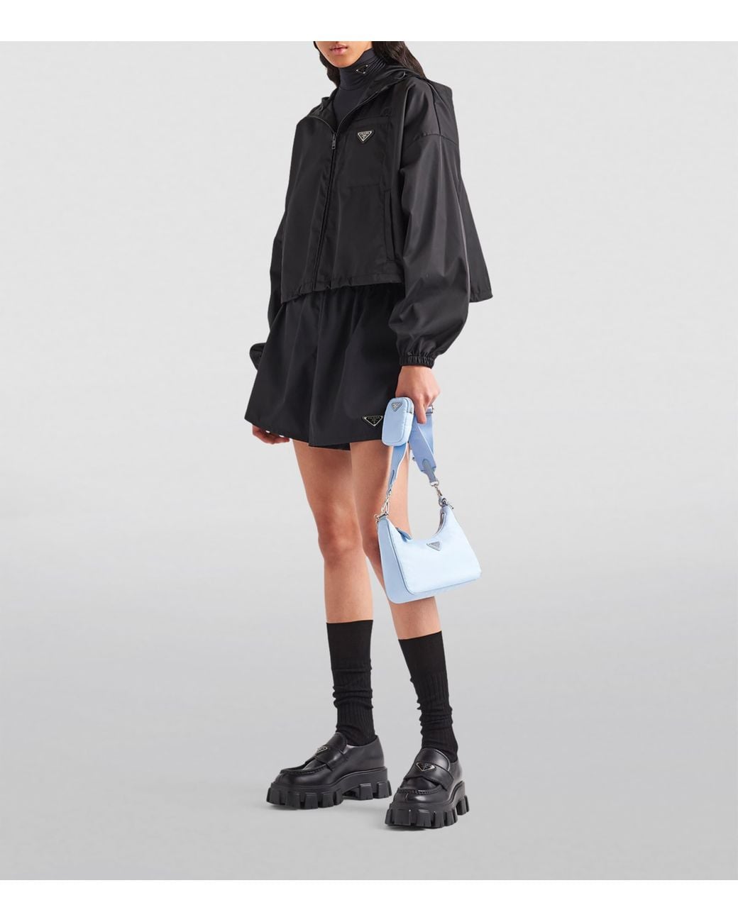 Prada Black Re-Nylon Cropped Jacket