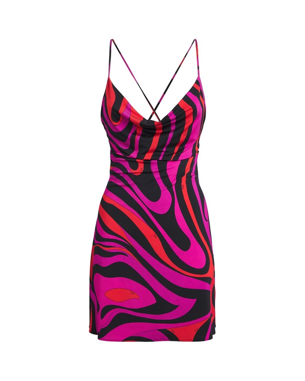 Emilio Pucci Purple Satin Marmo Mini Dress