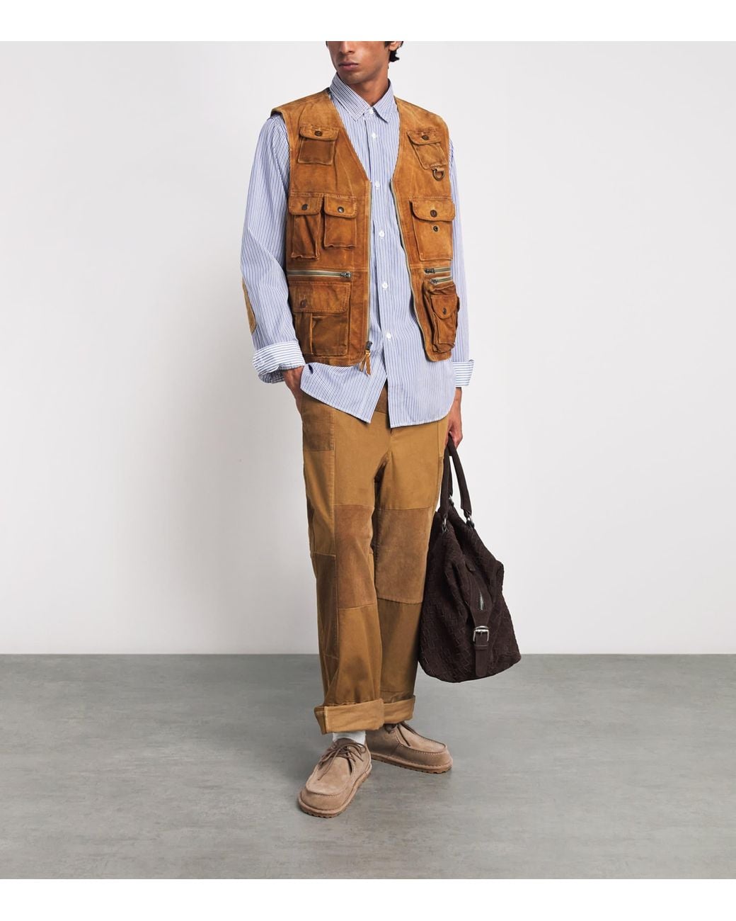 Junya Watanabe Blue Cotton Stripe Shirt for men