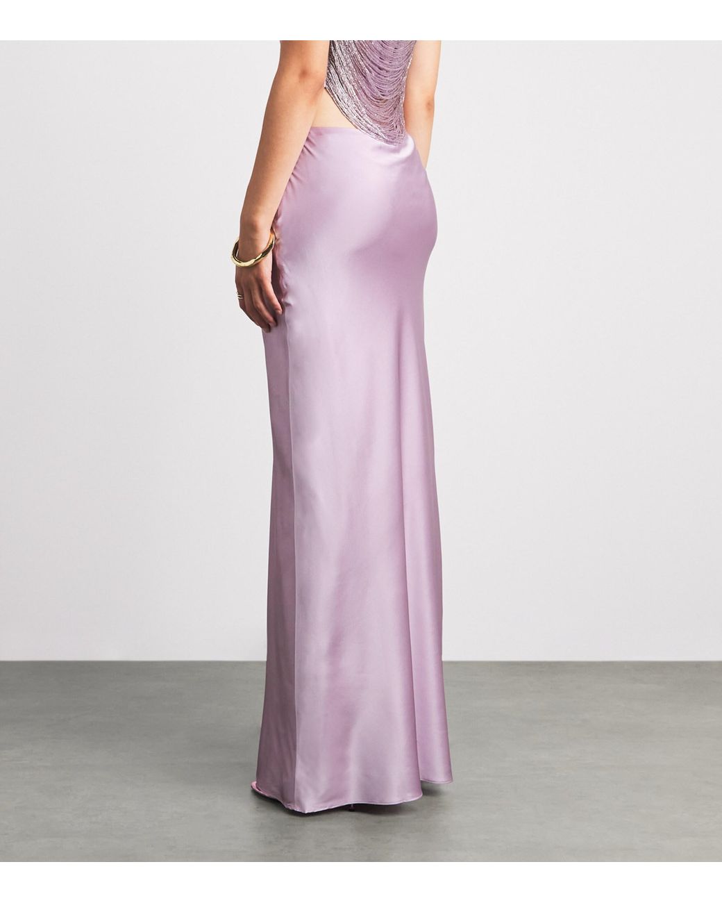 Cult Gaia Purple Silk Chantel Maxi Skirt