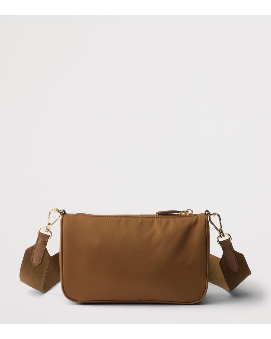 Prada Brown Re-Nylon And Saffiano Leather Shoulder Bag